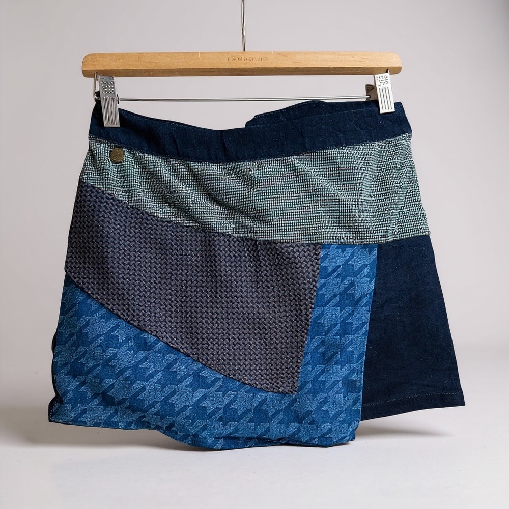 Patchwork Denim Skirt
